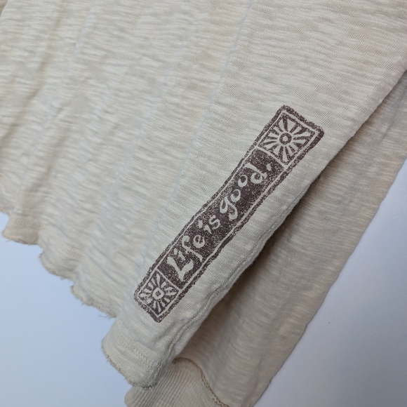 Good Karma by Life is Good Distressed Lagenlook Long Sleeve Sz L organic cotton - Picture 3 of 16